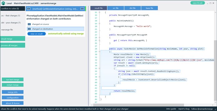 non conflicting changes